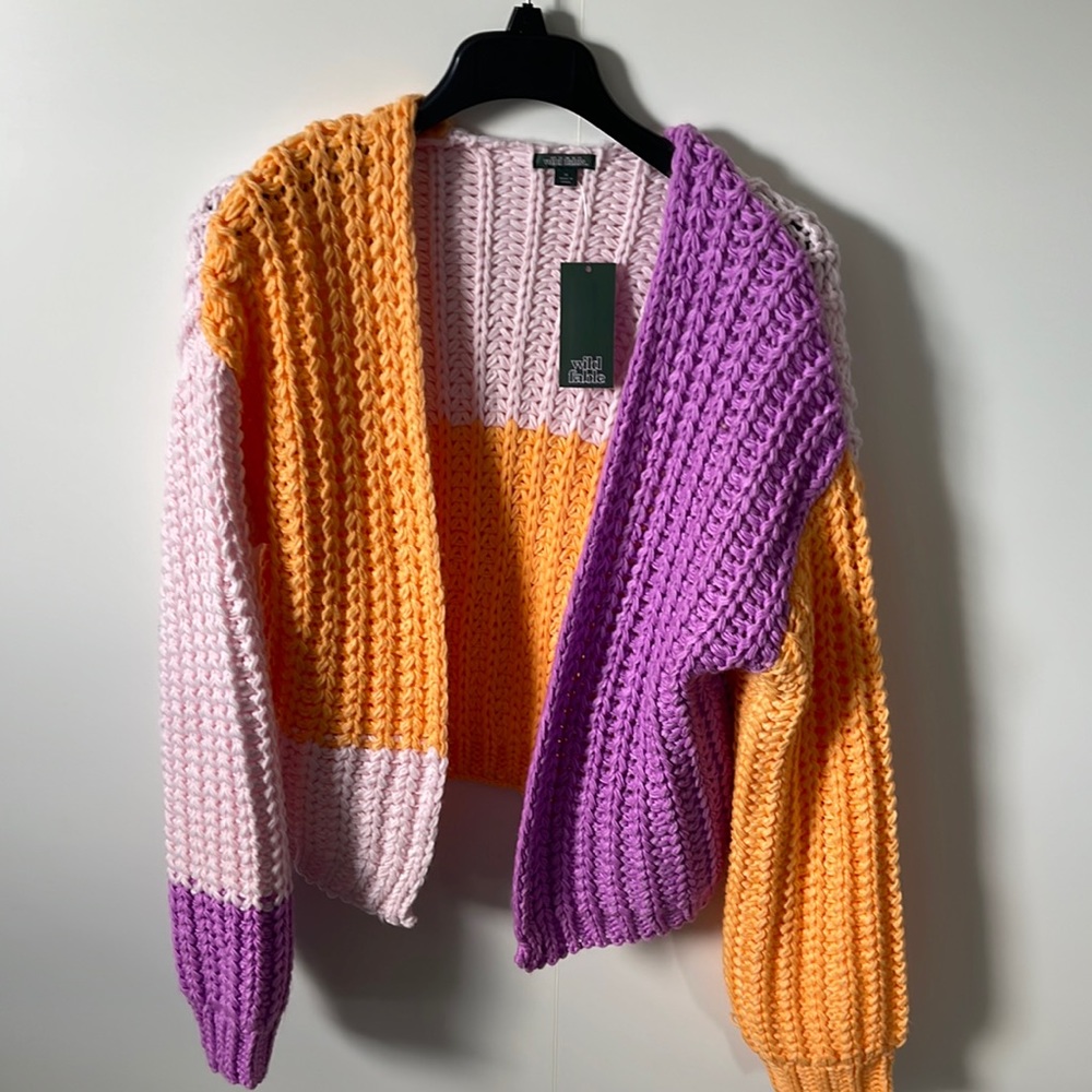 Wild Fable Block Color Knot Sweater/cardigan, medium new with tags